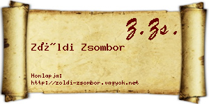 Zöldi Zsombor névjegykártya